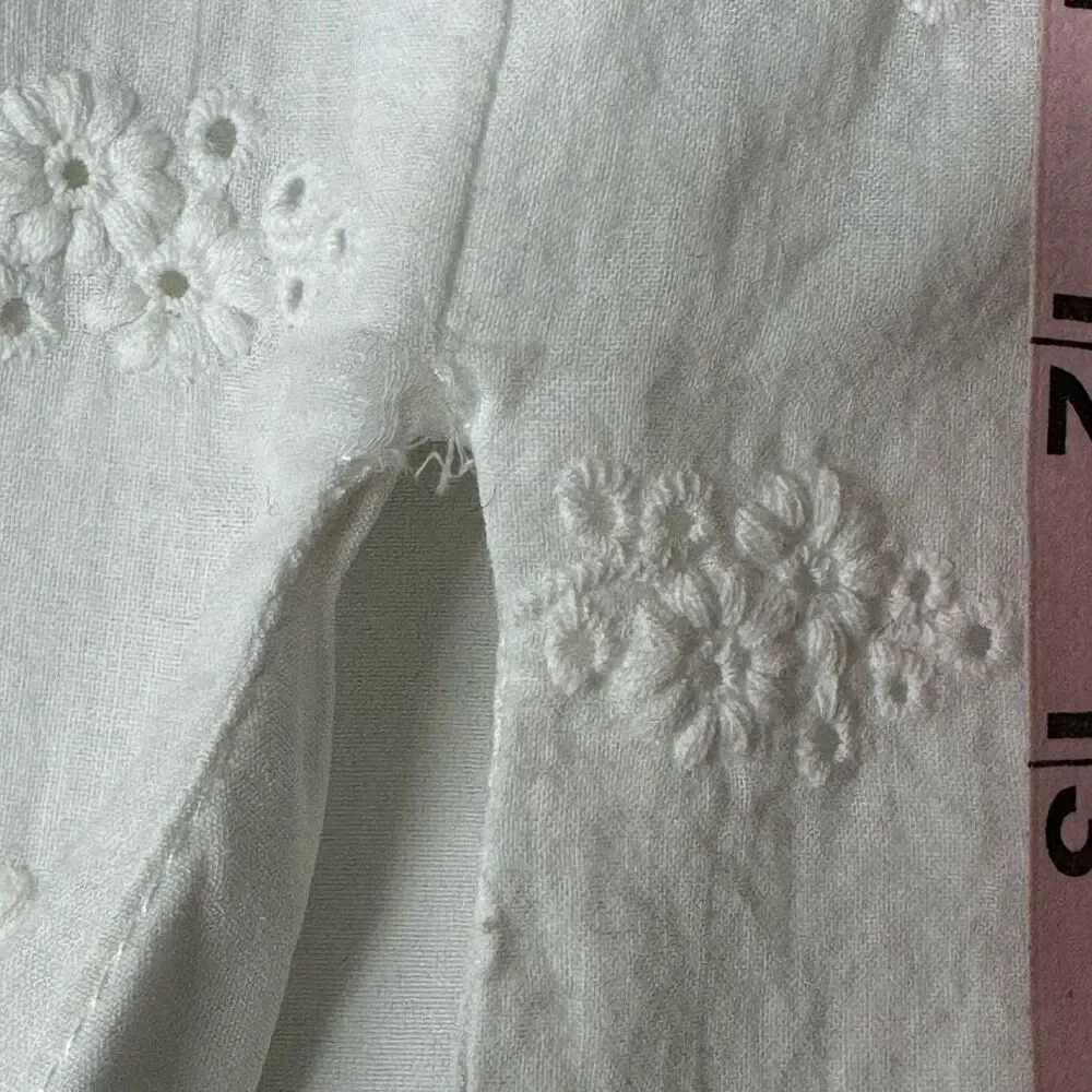 More To Come Samantha Eyelet White Mini Skirt XL FLAWS